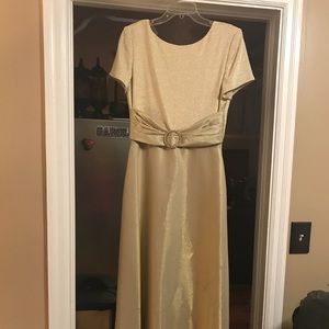 Nightway collections metallic gold gown